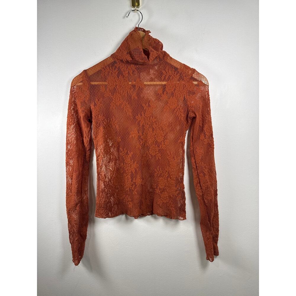 Free People Sweet Secrets Lace Layering Turtleneck Top,  XS - Picture 2 of 8